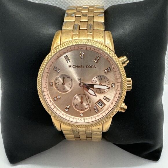 Michael Kors Ritz MK6077 Women\'s Rose Gold Analog Dial Quartz Wrist Watch JNA253 main image 4